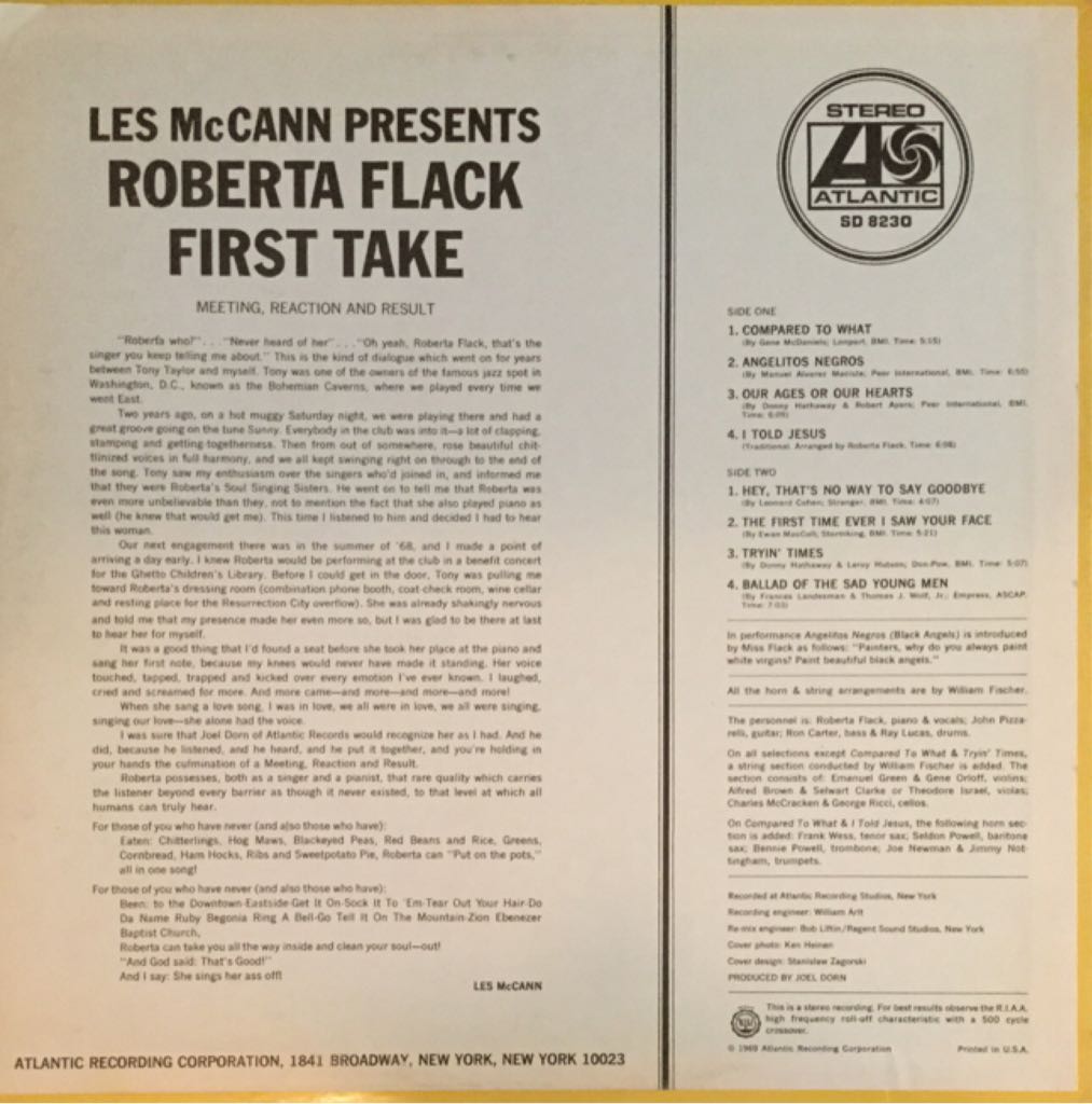 First Take - Roberta Flack (12”) music collectible - Main Image 2