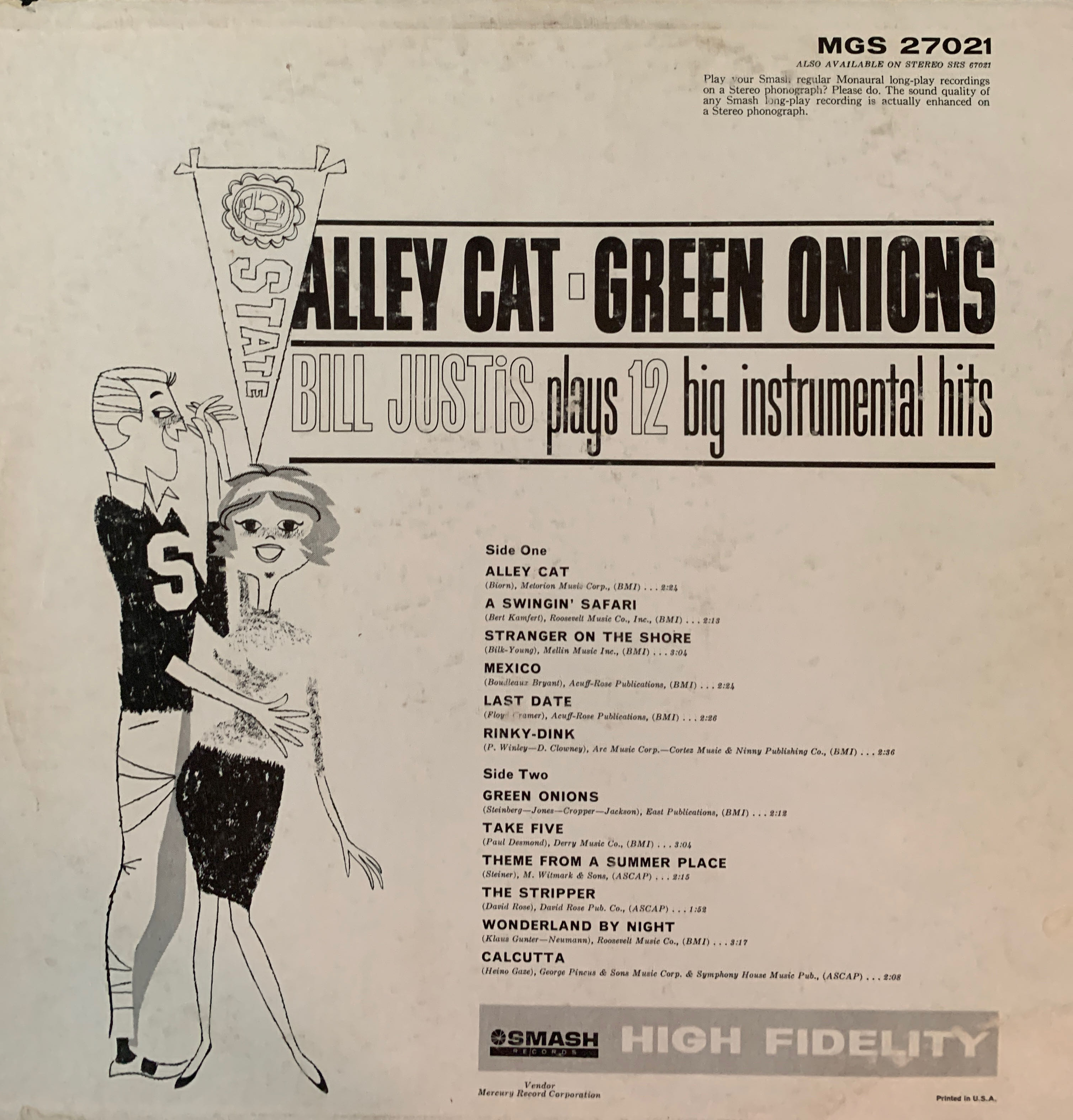 Bill Justus Plays 12 Big Instrumental Hits - Justus, Bill (12”) music collectible - Main Image 2