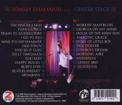 Center Stage - Emmanuel, Tommy (CD) music collectible - Main Image 2