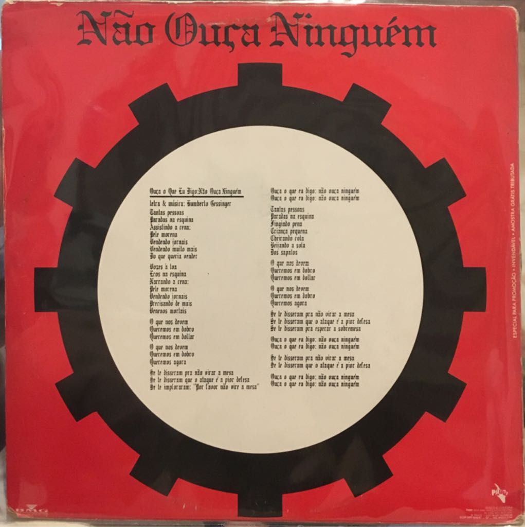 Ouça O Que Eu Digo - Engenheiros do Hawaii (12”) music collectible - Main Image 2