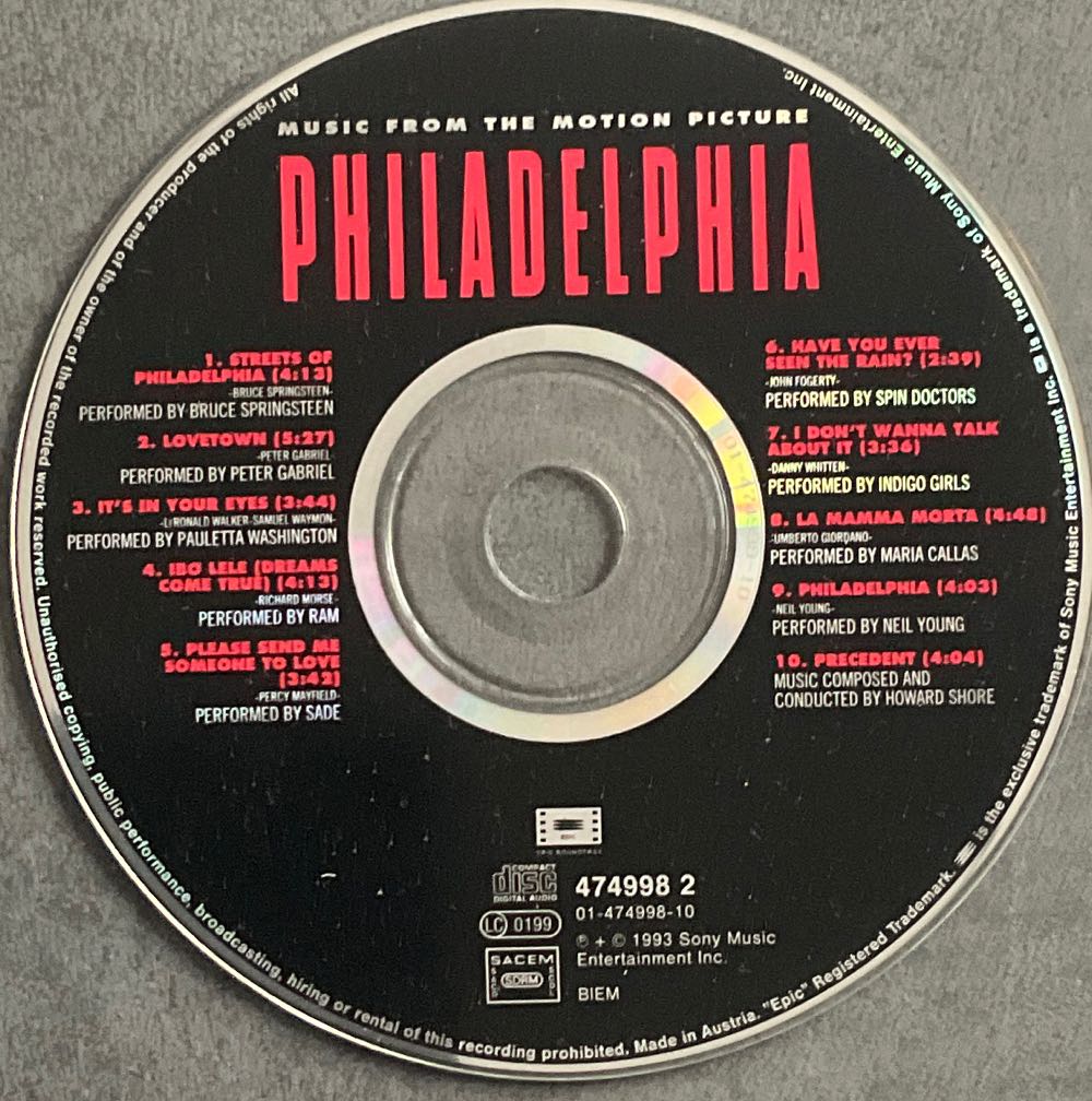 Philadelphia - Original Soundtrack (CD - 0) music collectible [Barcode 5099747499821] - Main Image 4