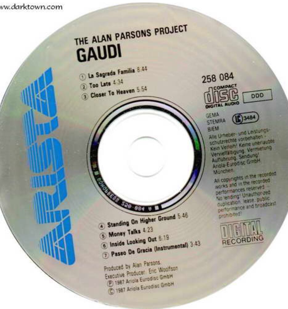 Gaudi - The Alan Parsons Project (12” - 38:47) music collectible [Barcode 078221844819] - Main Image 2