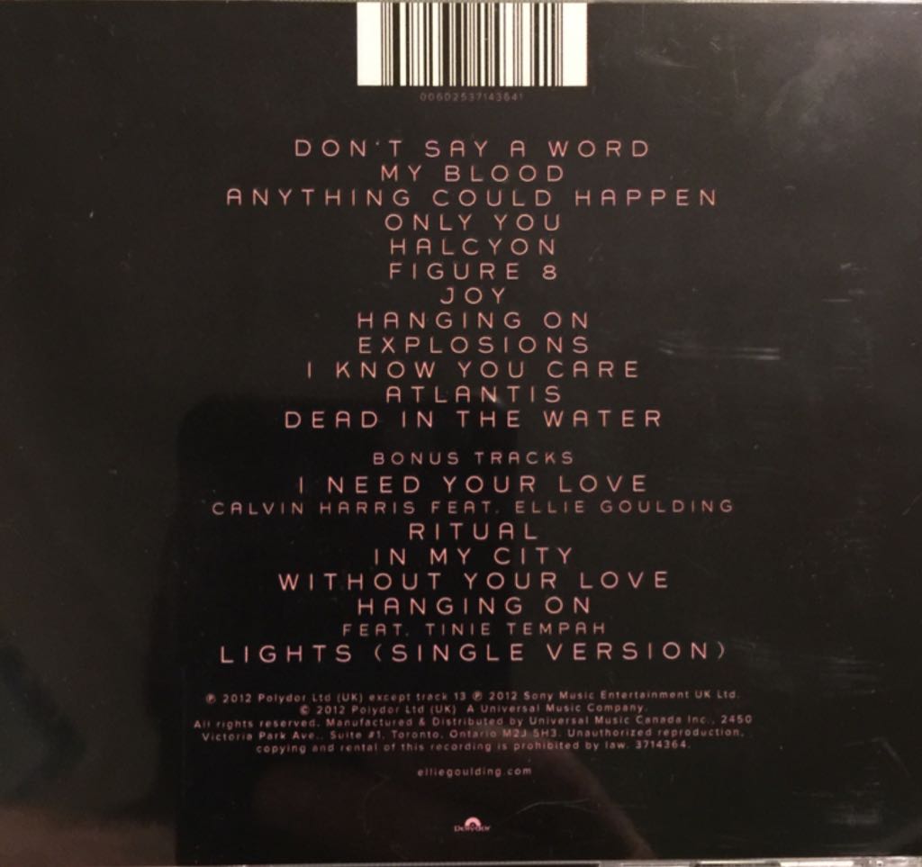 Halcyon - Ellie Goulding (CD) music collectible [Barcode 602537143641] - Main Image 2