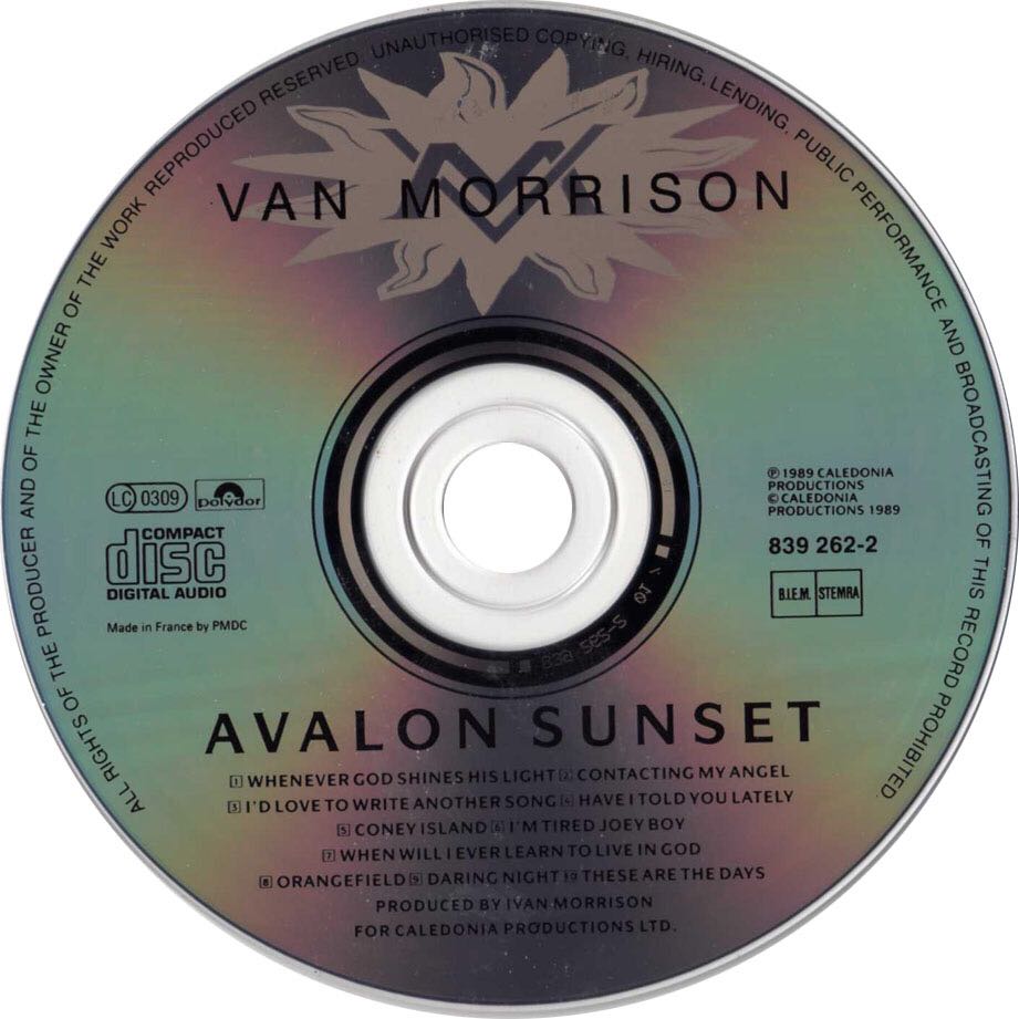 Avalon Sunset - Van Morrison (CD - 43) music collectible [Barcode 042283926226] - Main Image 4