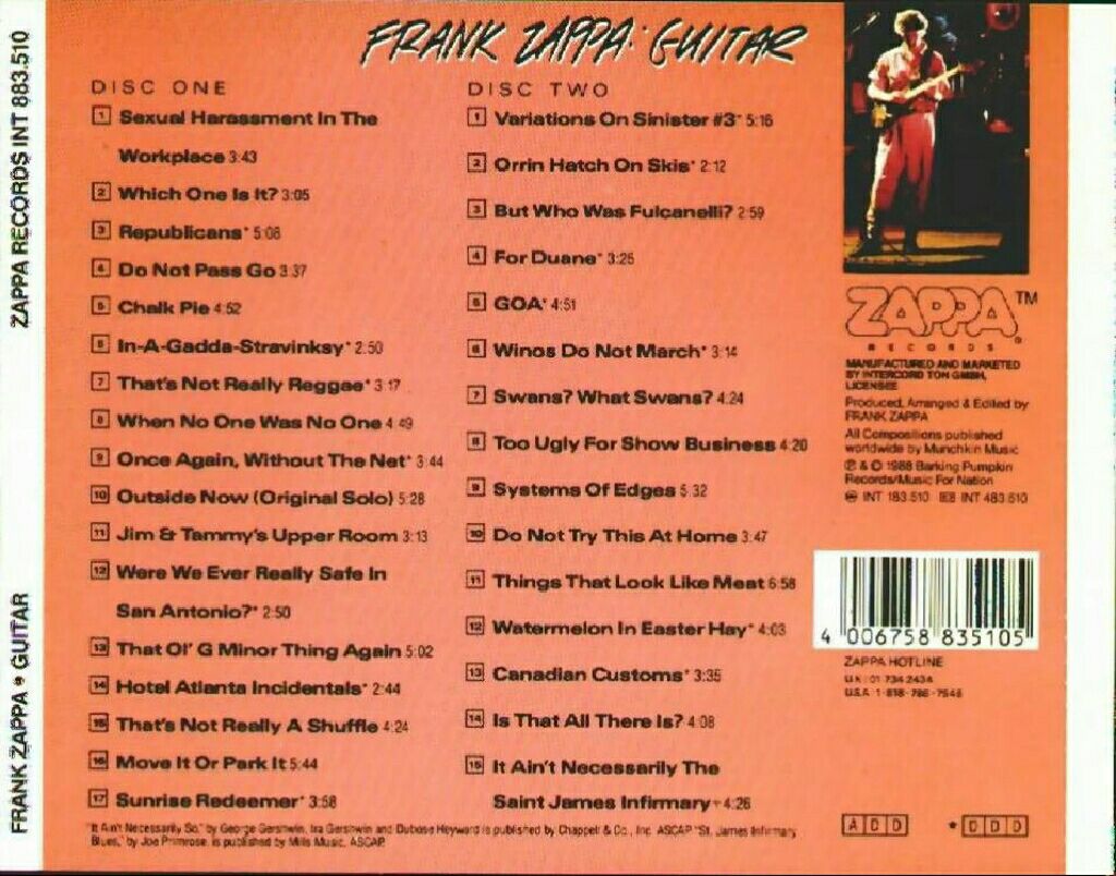 Guitar - Zappa, Frank (CD) music collectible [Barcode 5016583600624] - Main Image 2