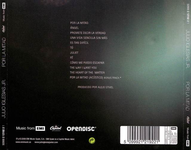 Por La Mitad - Iglesias jr, Julio (CD) music collectible - Main Image 2