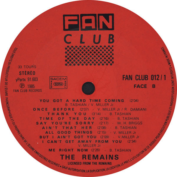 The Remains - Remains, The (12”) music collectible - Main Image 4