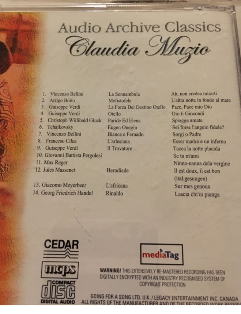 Claudia Muzio - Claudia Muzio music collectible [Barcode 5033107803125] - Main Image 2