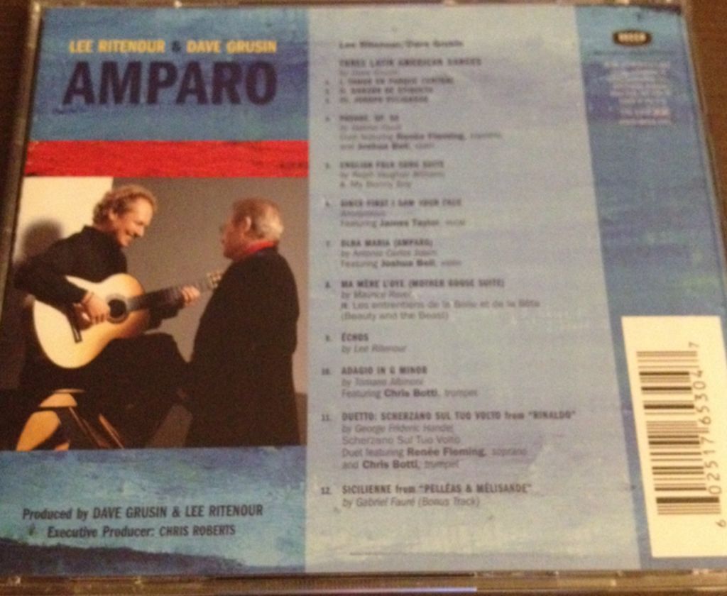 Amparo - Lee Ritenour & Dave Grusin (CD) music collectible [Barcode 602517653047] - Main Image 2