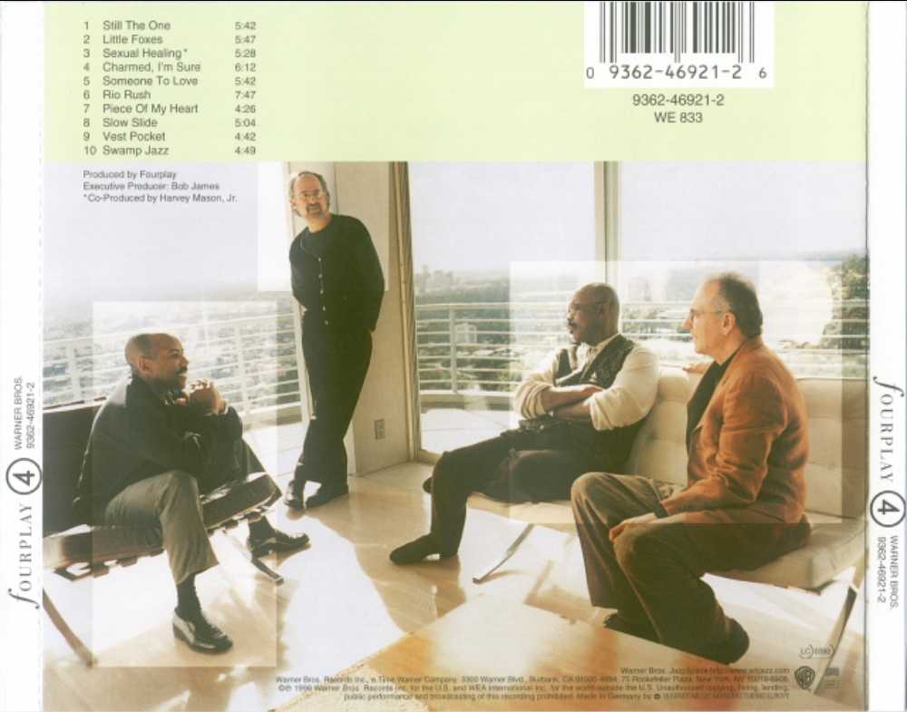 4 - Fourplay - Bob James piano, Harvey Mason drums, Nathan East bass, Larry Carlton guitar (CD - 56) music collectible [Barcode 093624692126] - Main Image 2