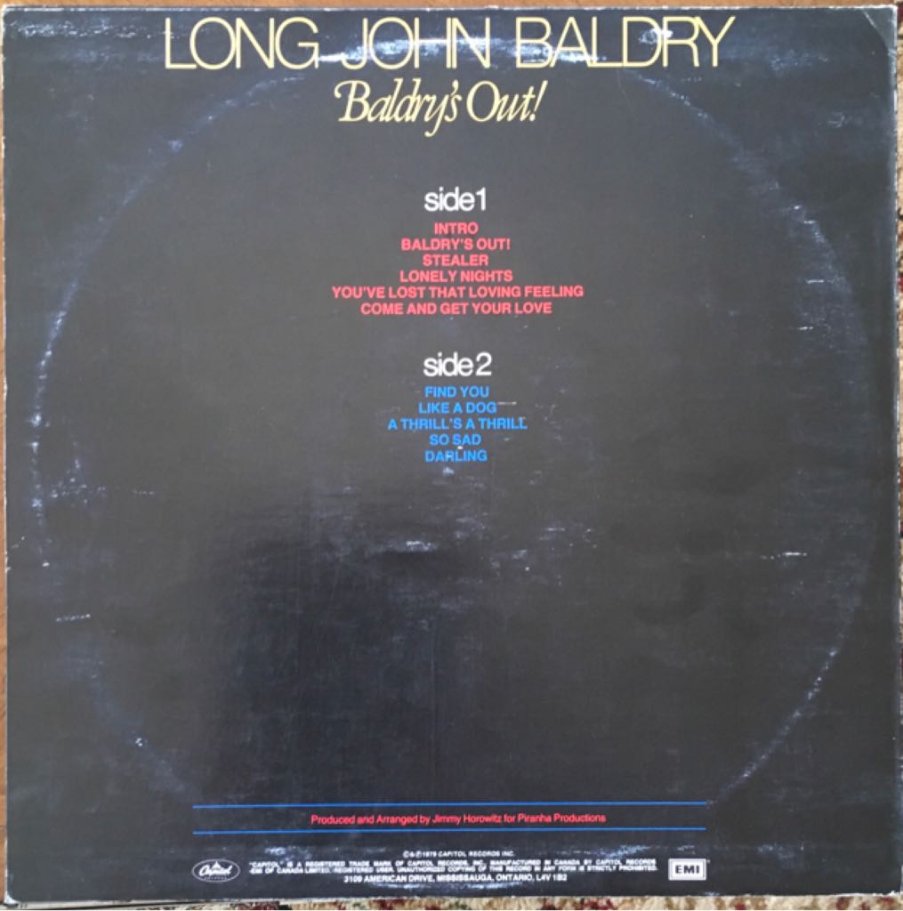 Baldry’s Out! - Baldry, Long John (12”) music collectible - Main Image 2