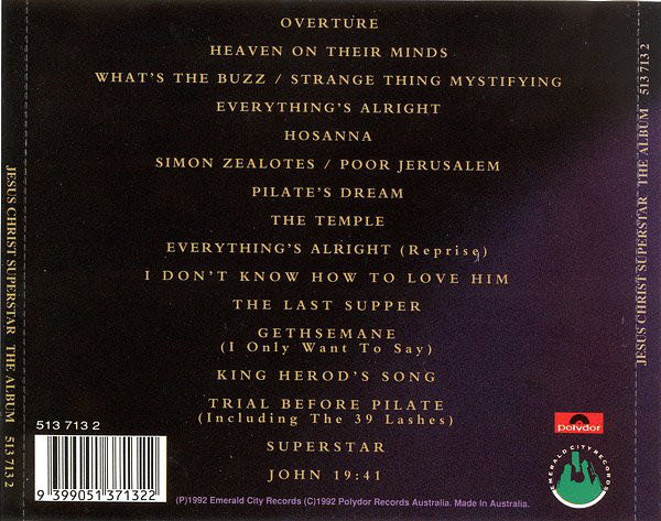 Jesus Christ Superstar - Highlights Australian Cast - Various (CD) music collectible [Barcode 9399051371322] - Main Image 2