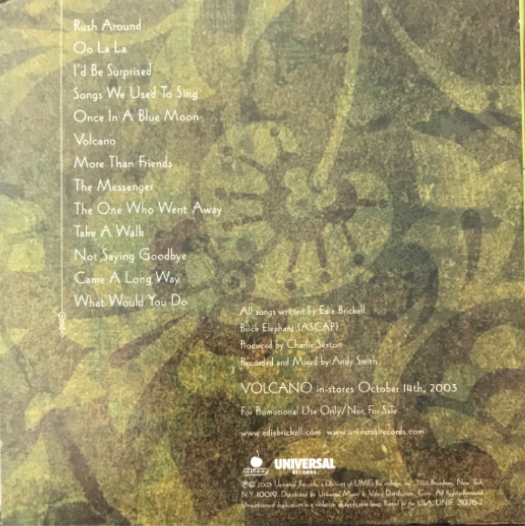 Volcano - Edie Brickell (CD) music collectible - Main Image 2