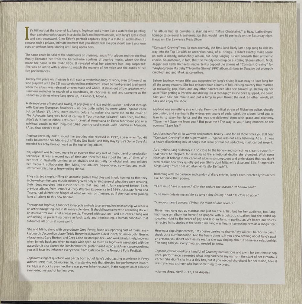 Ingenue - 25th Anniversary Edition - Lang, K.D. (12” - 68) music collectible [Barcode 075597938517] - Main Image 4