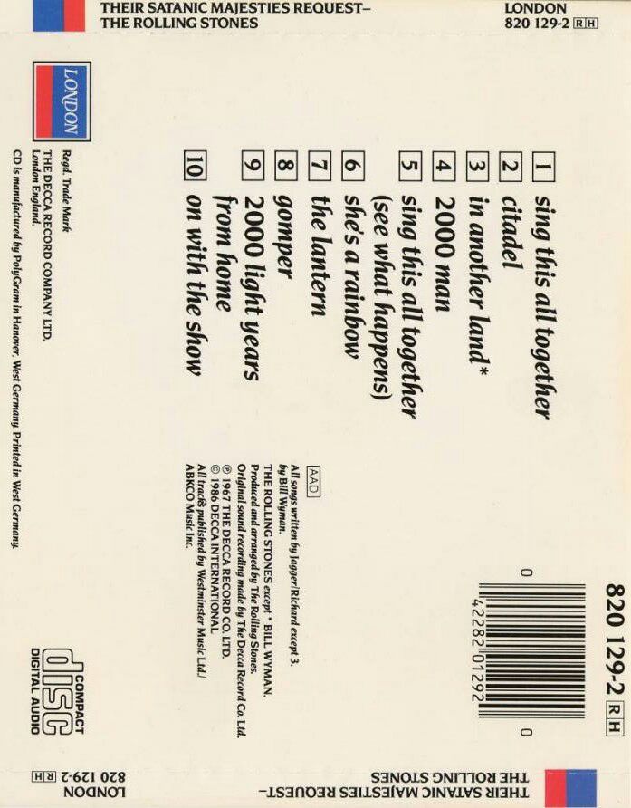Their Satanic Majesties Request - Rolling Stones, The (CD - 44) music collectible [Barcode 042282012920] - Main Image 2