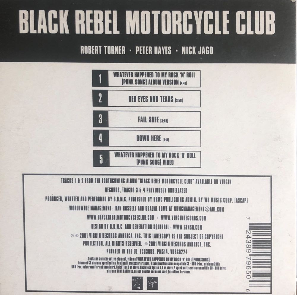 Whatever Happened To My Rock ’N’ Roll (Punk Song) - Black Rebel Motorcycle Club (CD) music collectible [Barcode 724389796506] - Main Image 3