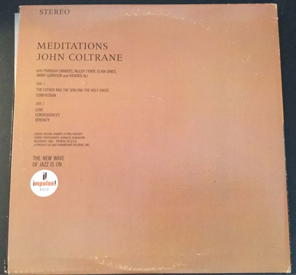 Meditations - John Coltrane (12”) music collectible [Barcode 011105119924] - Main Image 2