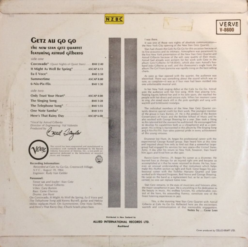 Getz Au Go Go - Getz, Stan (12”) music collectible - Main Image 2