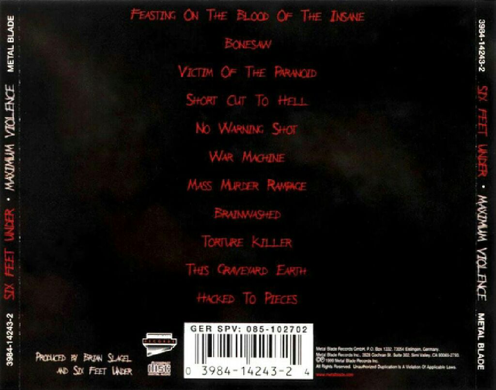 Maximum Violence - Six Feet Under (CD) music collectible - Main Image 2