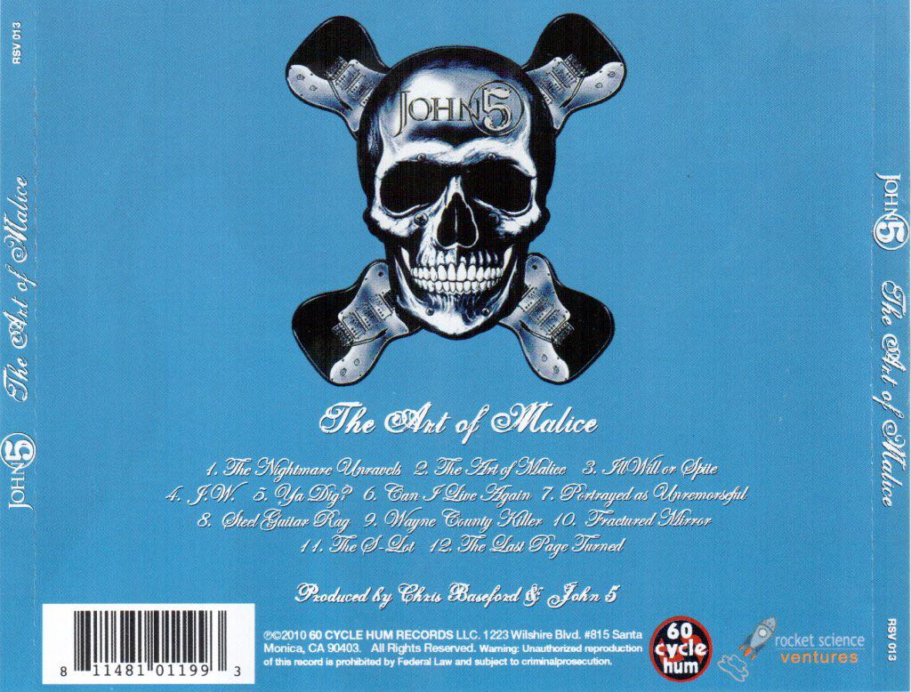 The Art of Malice - John 5 (CD) music collectible [Barcode 811481011993] - Main Image 2