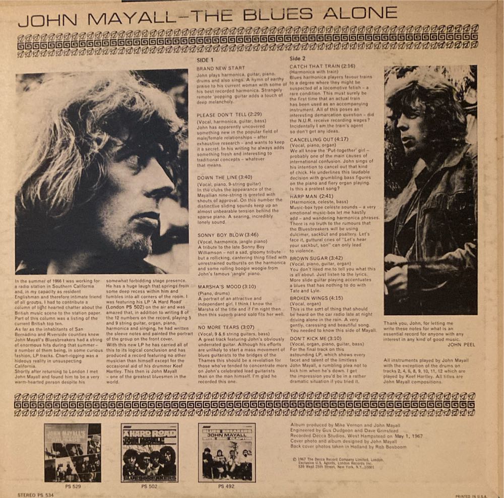 Blues Alone - Mayall, John (12”) music collectible - Main Image 2