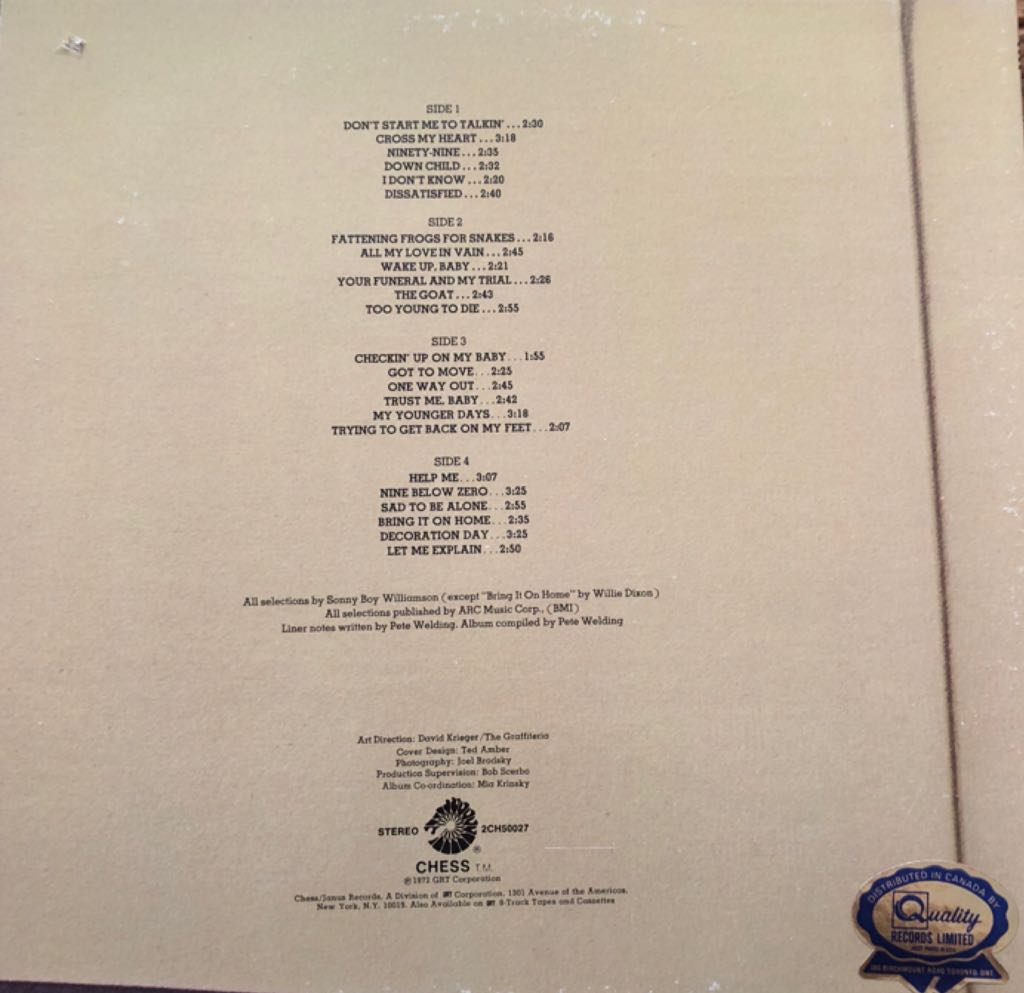 This Is My Story - Williamson, Sonny Boy (12”) music collectible - Main Image 2