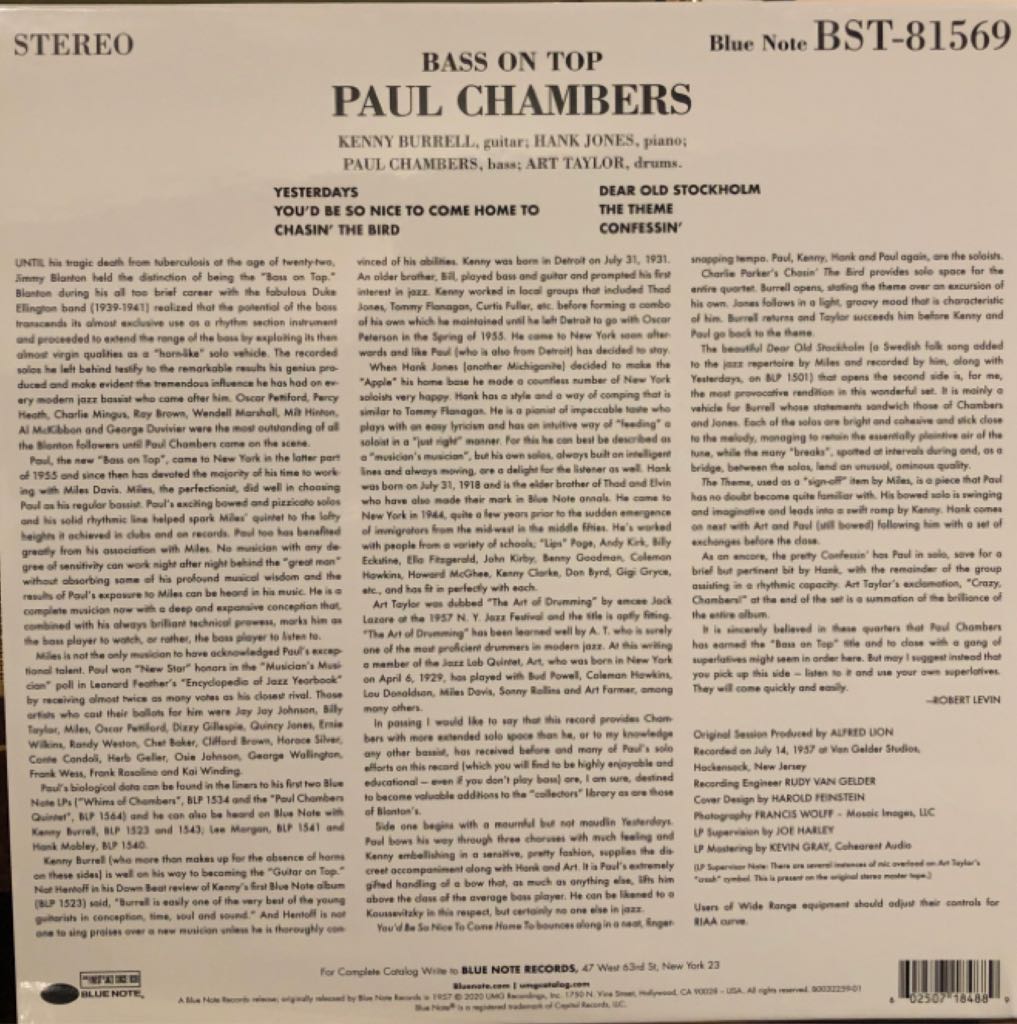 Bass On Top - Paul Chambers (CD - 36) music collectible [Barcode 4988006820166] - Main Image 2