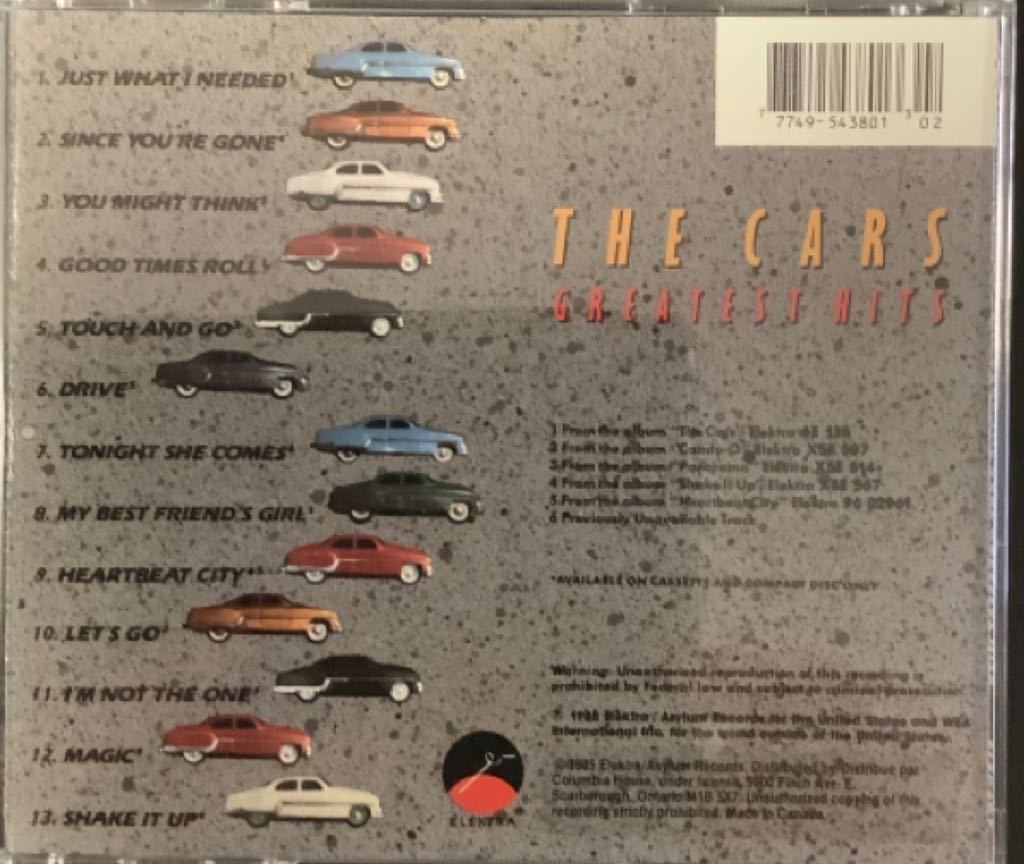 Greatest Hits - The Cars (CD) music collectible [Barcode 777495438013] - Main Image 2