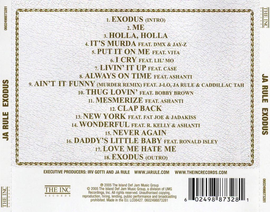 Exodus - Ja Rule (CD) music collectible [Barcode 602498873281] - Main Image 2