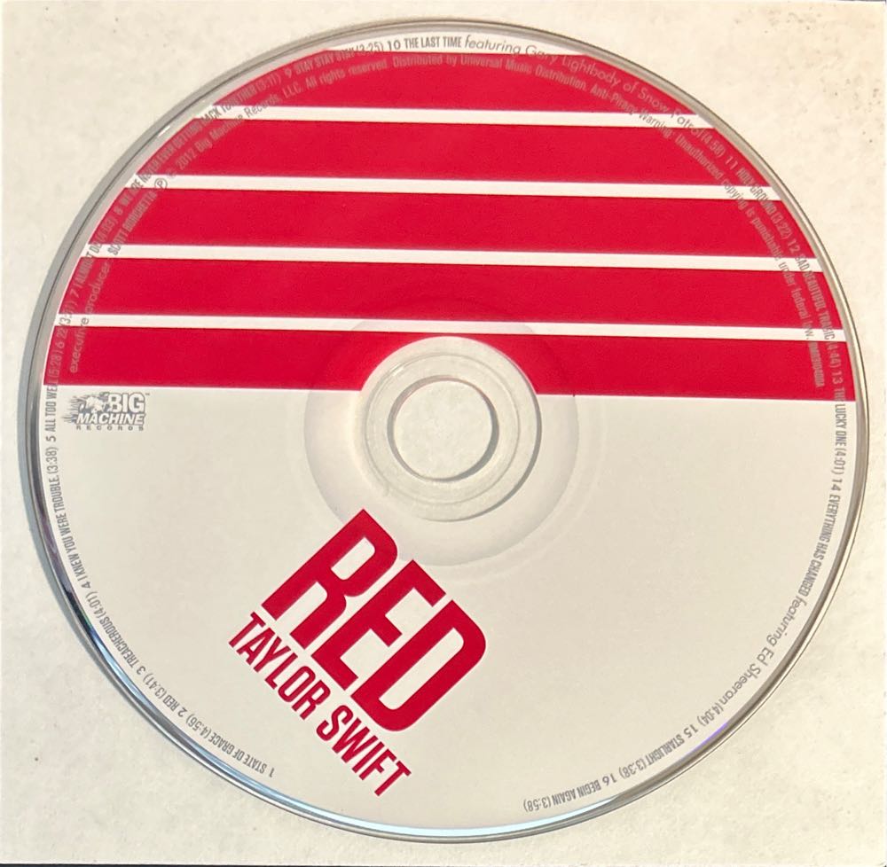 Red - Taylor Swift (CD - 65:16) music collectible [Barcode 843930007073] - Main Image 4