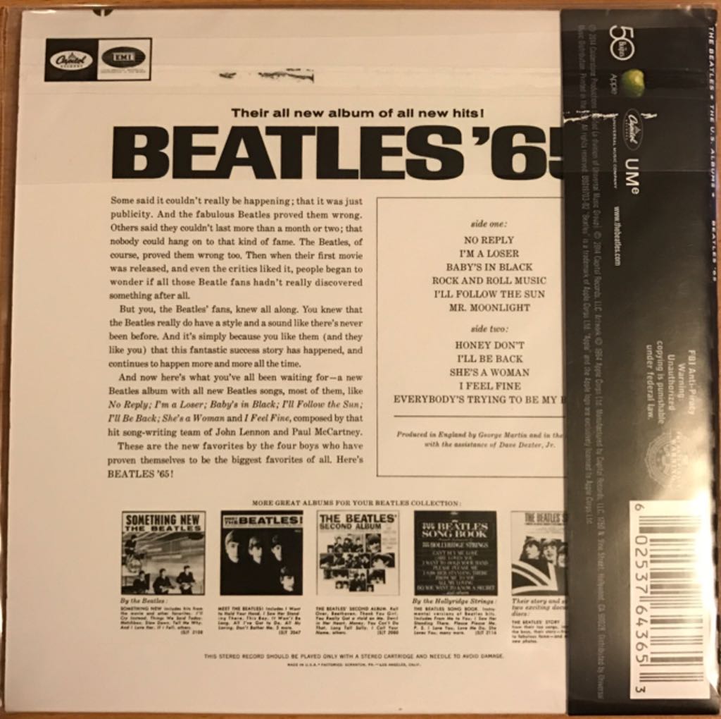 Beatles ’65 Stereo/mono Obi John Paul George Ringo The Beatles 50th - Beatles, The (CD - 35) music collectible [Barcode 602537643653] - Main Image 2