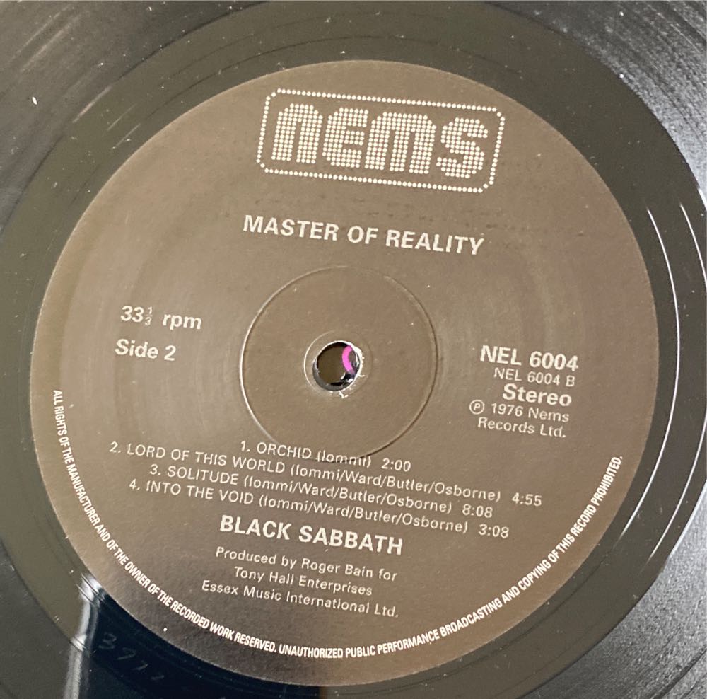 Masters Of Reality - Black Sabbath (12”) music collectible - Main Image 3