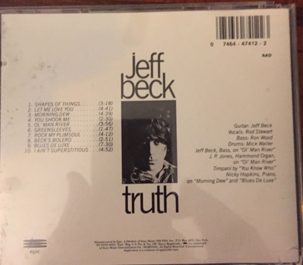 Truth - Beck, Jeff (CD - 41) music collectible [Barcode 074644741223] - Main Image 2
