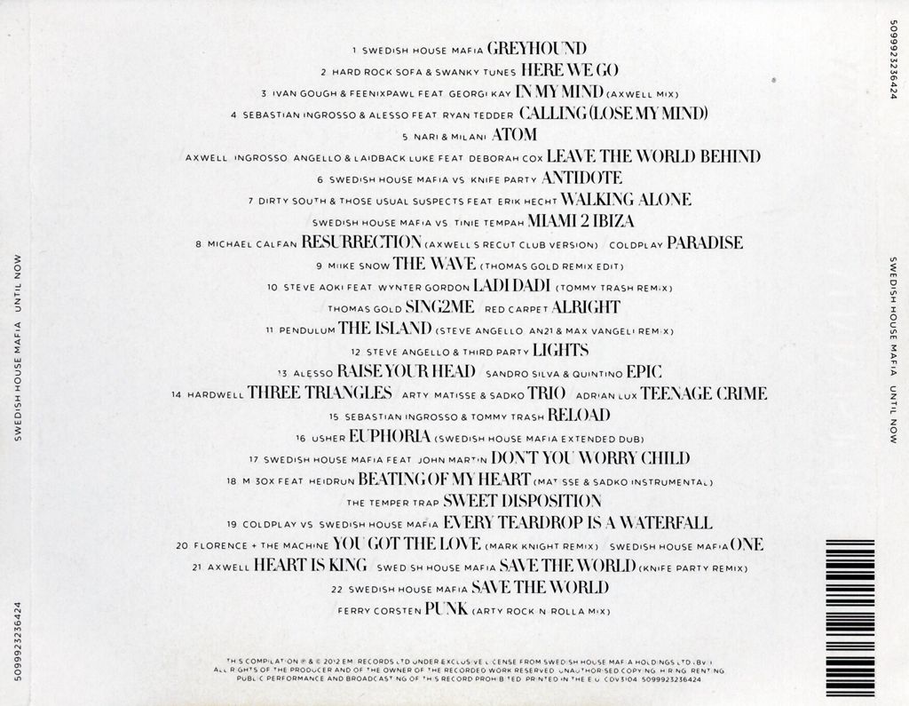Until Now - Swedish House Mafia (CD) music collectible [Barcode 5099909171329] - Main Image 2