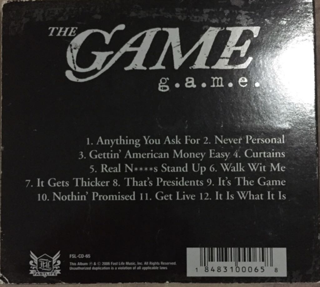 G.A.M.E - The Game (CD) music collectible [Barcode 184831000658] - Main Image 2