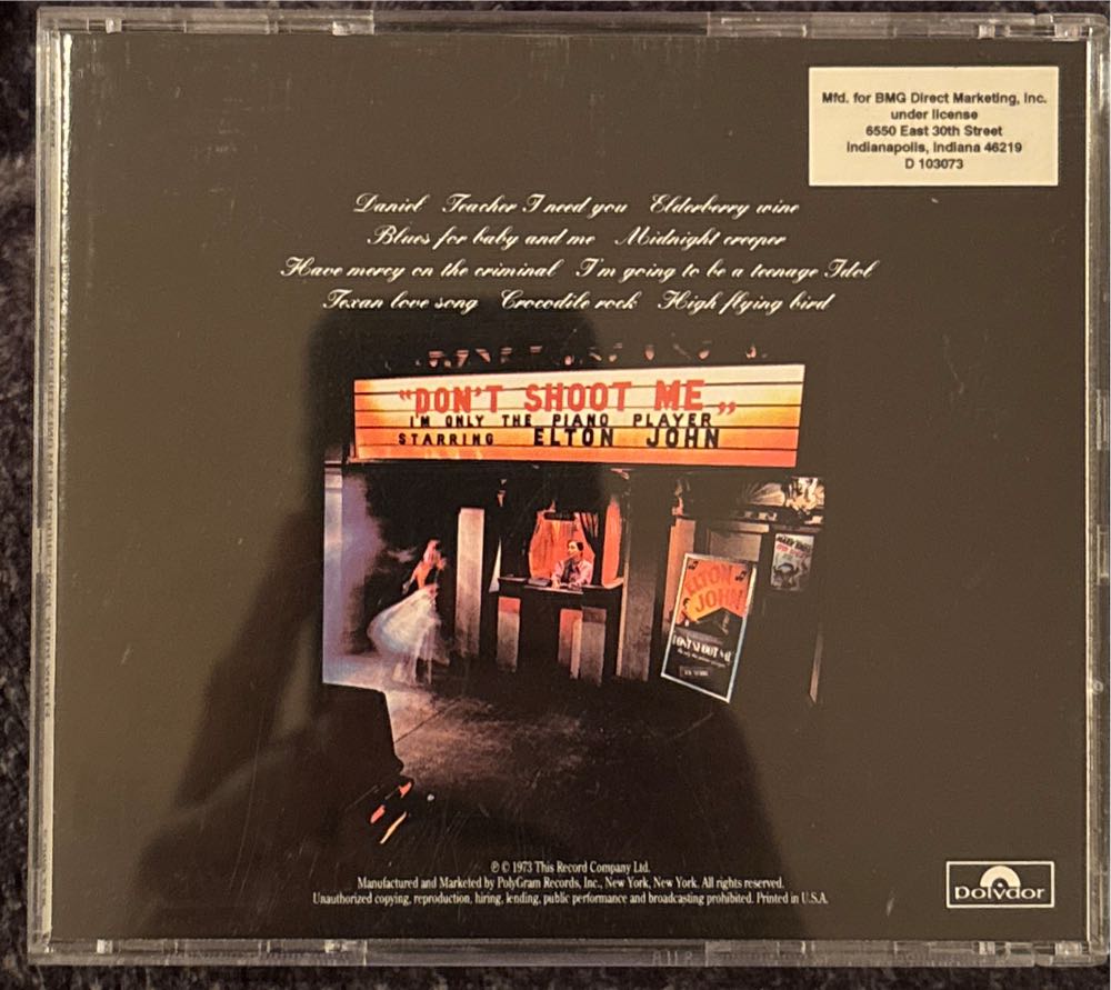 Don’t Shoot Me I’m Only The Piano Player - Elton John (CD) music collectible - Main Image 2