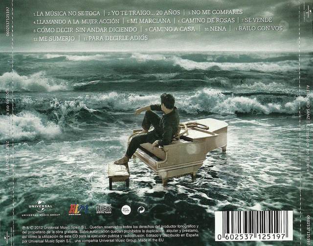 La Musica No Se Toca - Alejandro Sanz (CD) music collectible [Barcode 602537125197] - Main Image 2