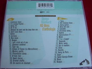 40 Titres D’Anthologie - Reinhardt, Django (CD) music collectible - Main Image 2