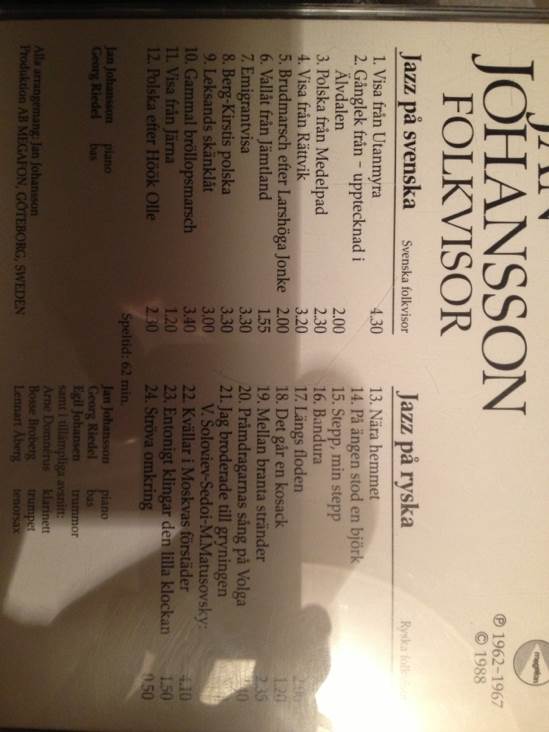 Folkvisor - Jan Johansson (CD) music collectible - Main Image 2