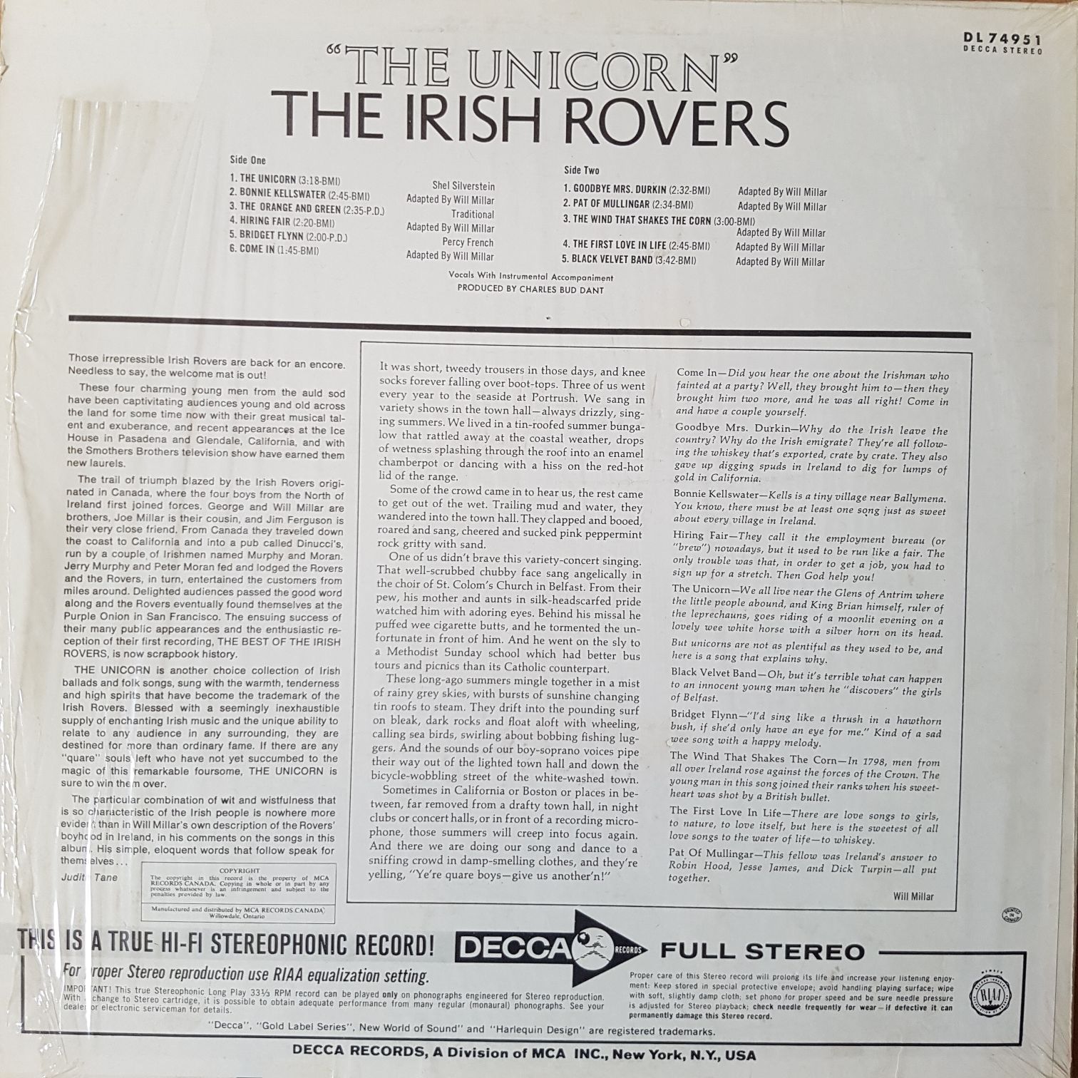 The Unicorn - Irish Rovers, The (12”) music collectible - Main Image 2