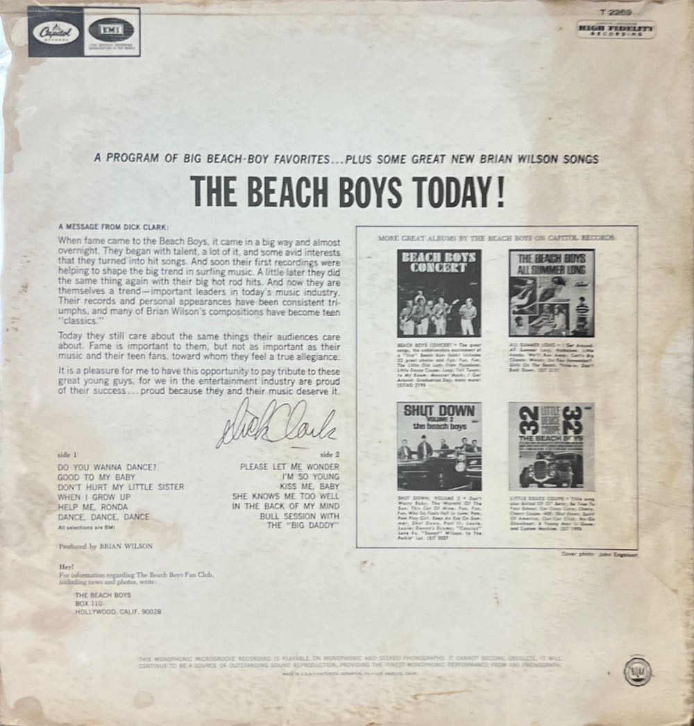 The Beach Boys Today! - The Beach Boys (12” - 29) music collectible [Barcode 400000107073] - Main Image 2