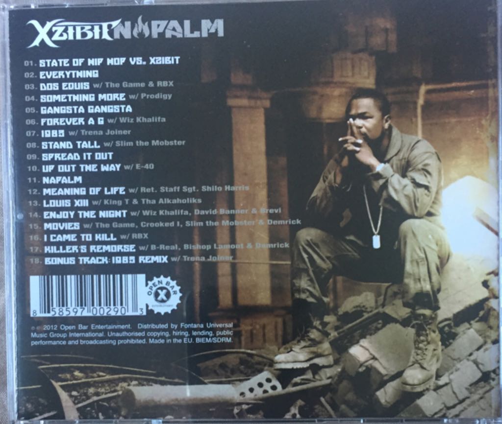 Napalm - Xzibit (CD) music collectible [Barcode 858597002903] - Main Image 2