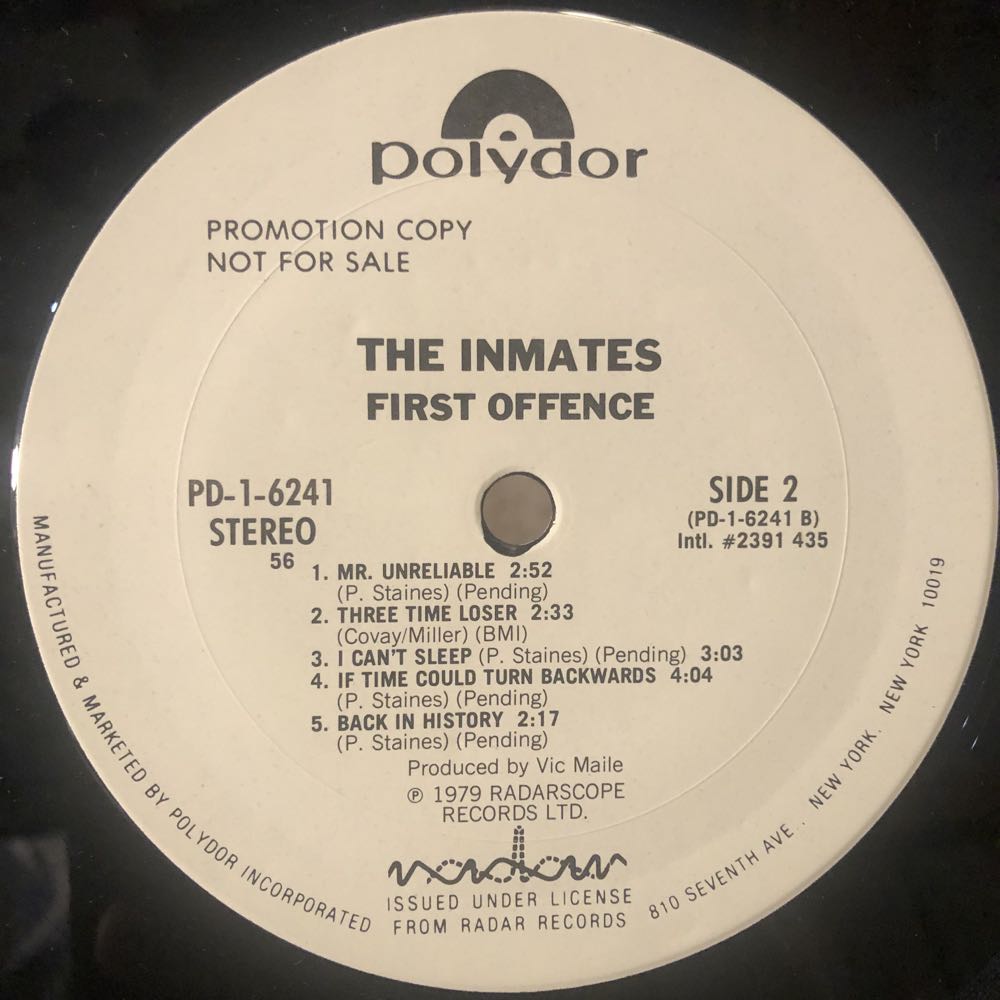 First Offence - Inmates, The (12”) music collectible - Main Image 4