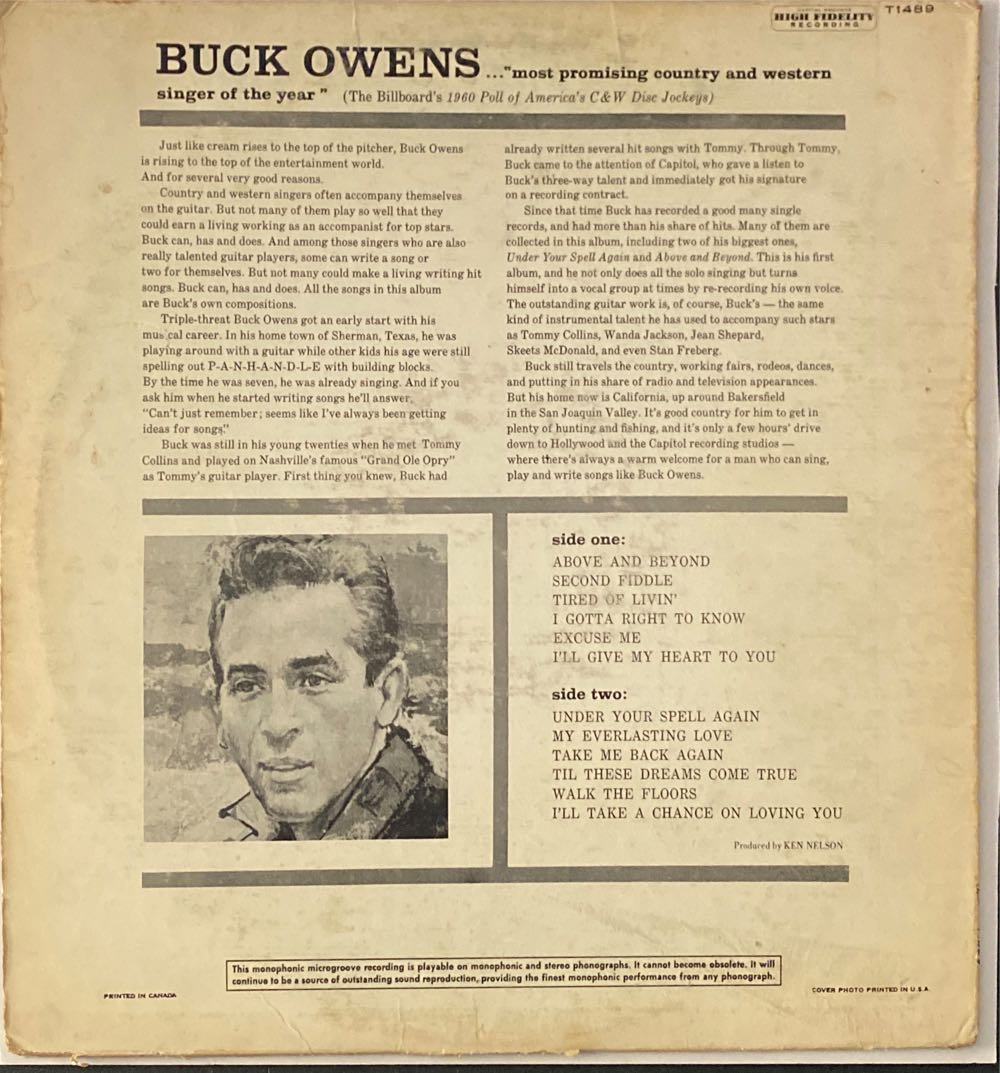 Buck Owens - Owens, Buck (12”) music collectible - Main Image 2