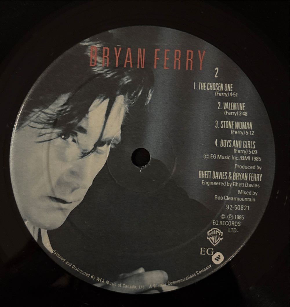 Boys And Girls - Ferry, Bryan (12” - 38) music collectible [Barcode 075992508216] - Main Image 4