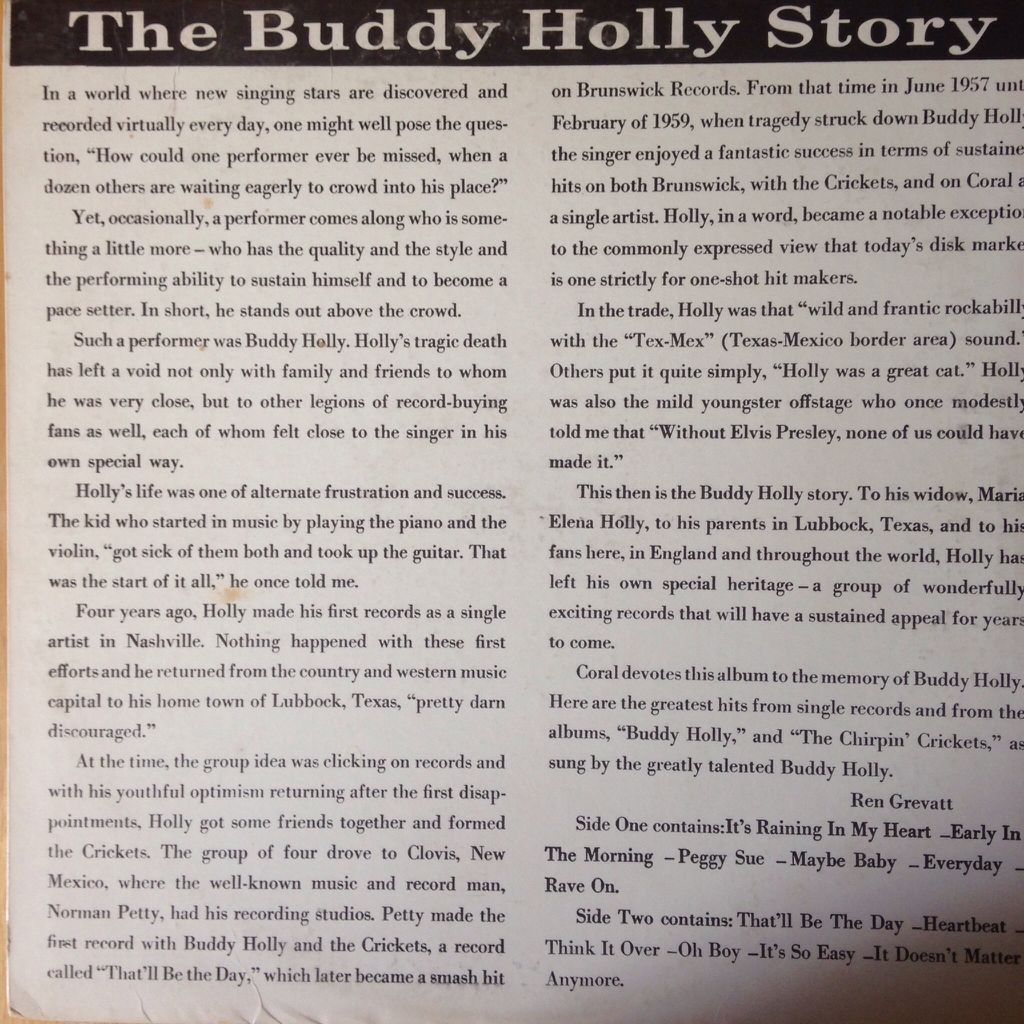 ((4.2) The Buddy Holly Story - Holly, Buddy (12”) music collectible - Main Image 2