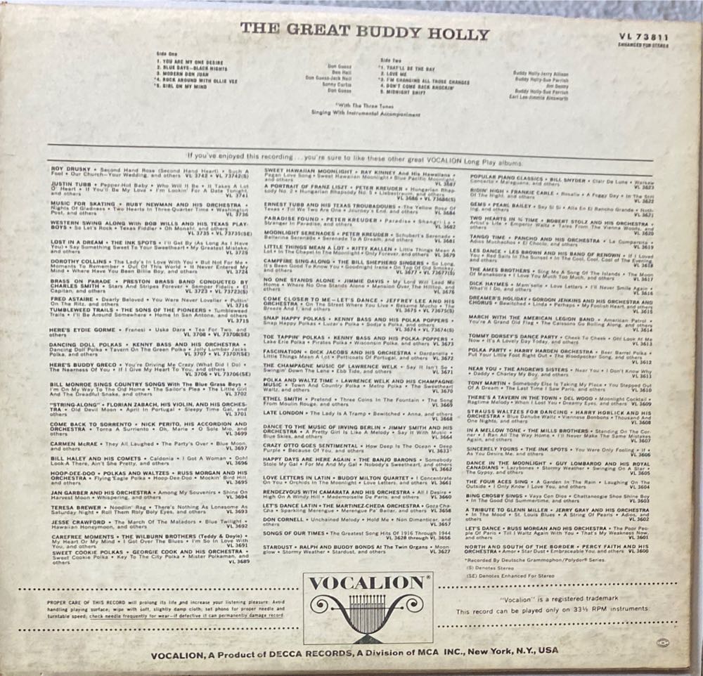 The Great Buddy Holly - Holly, Buddy (12”) music collectible - Main Image 2