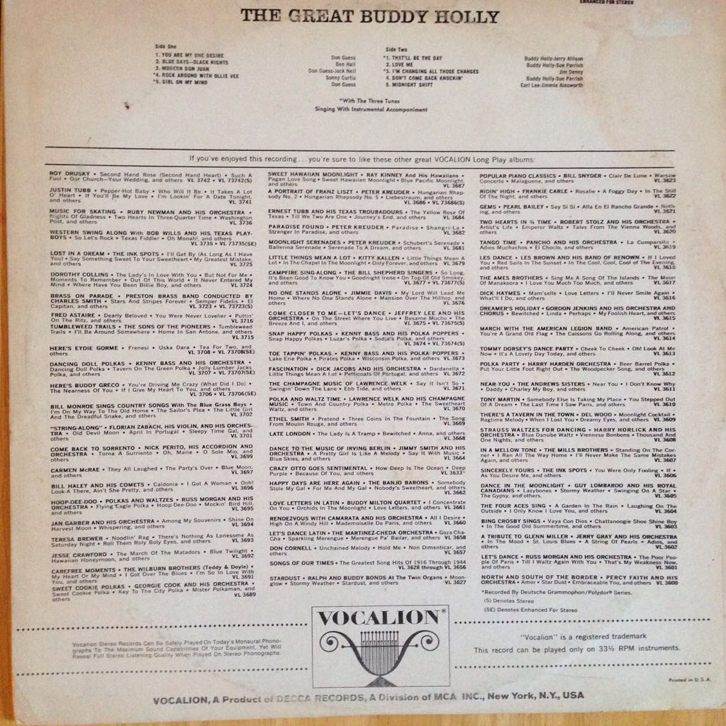 The Great Buddy Holly - Buddy Holly (12”) music collectible - Main Image 2