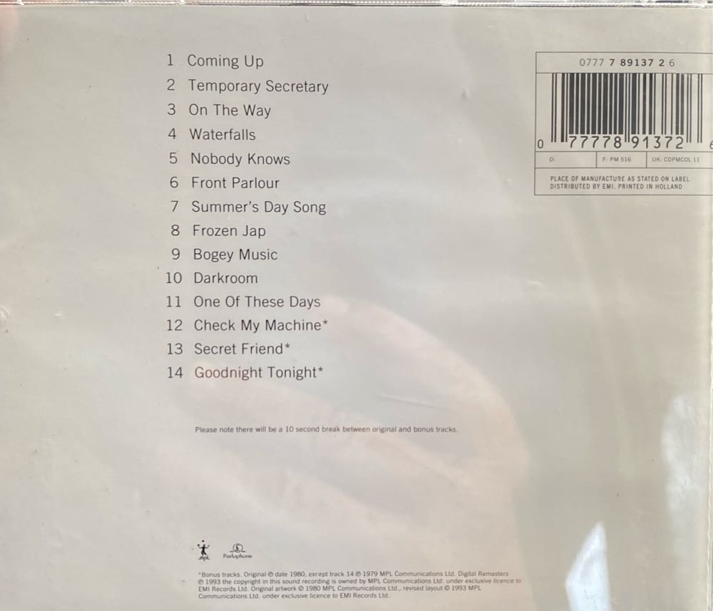 McCartney II - Paul McCartney (CD) music collectible [Barcode 077778913726] - Main Image 2