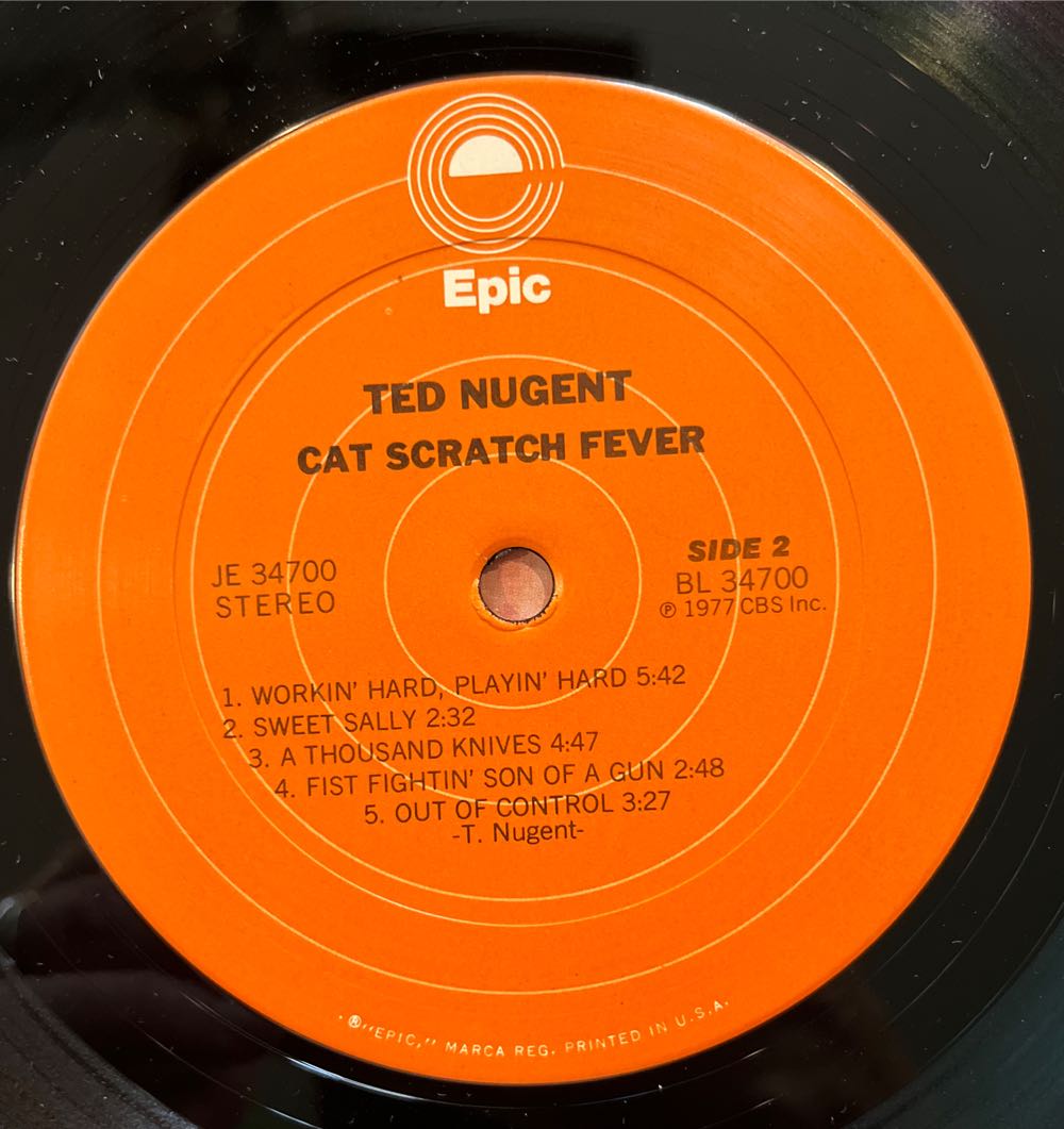 Cat Scratch Fever - Nugent, Ted (12” - 38) music collectible - Main Image 4